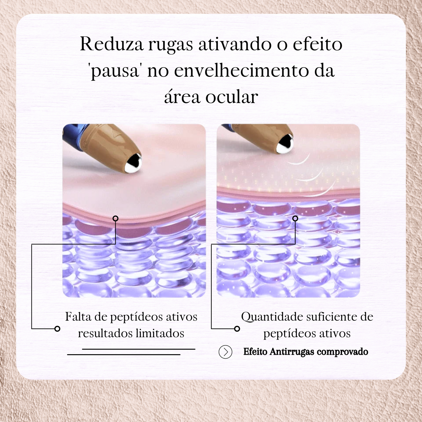 O'CHEAL Creme para Olhos Antirrugas com Rolo Massageador
