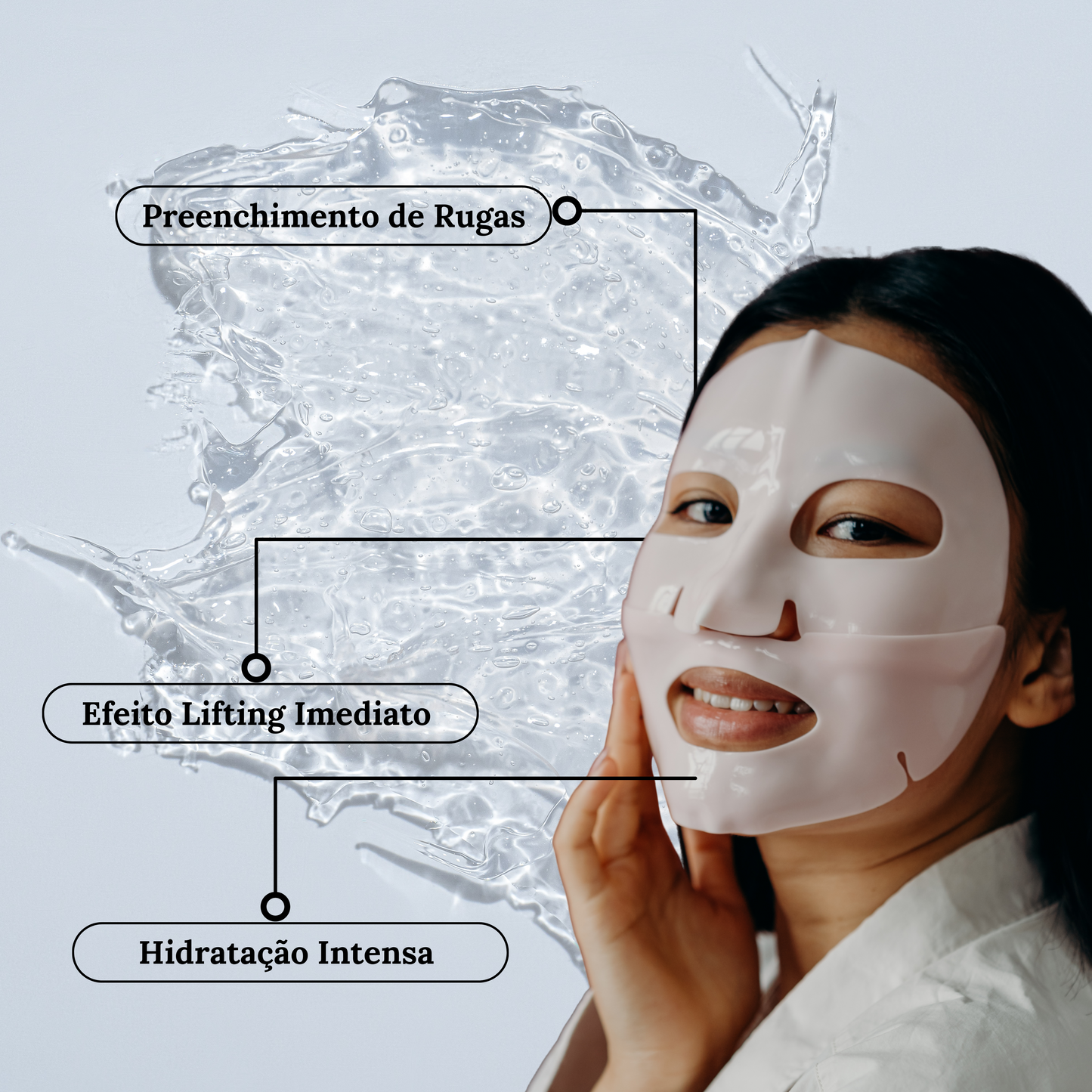 Deep Collagen Anti-Rugas Máscara Facial de Colágeno com Efeito Lift