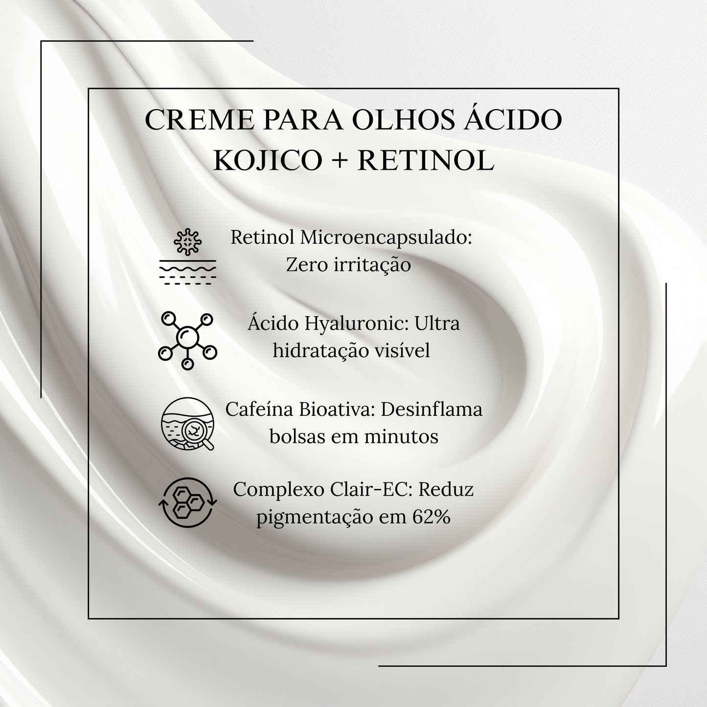 CREME PARA OS OLHOS CLAREADOR COM ÁCIDO KÓJICO + RETINOL